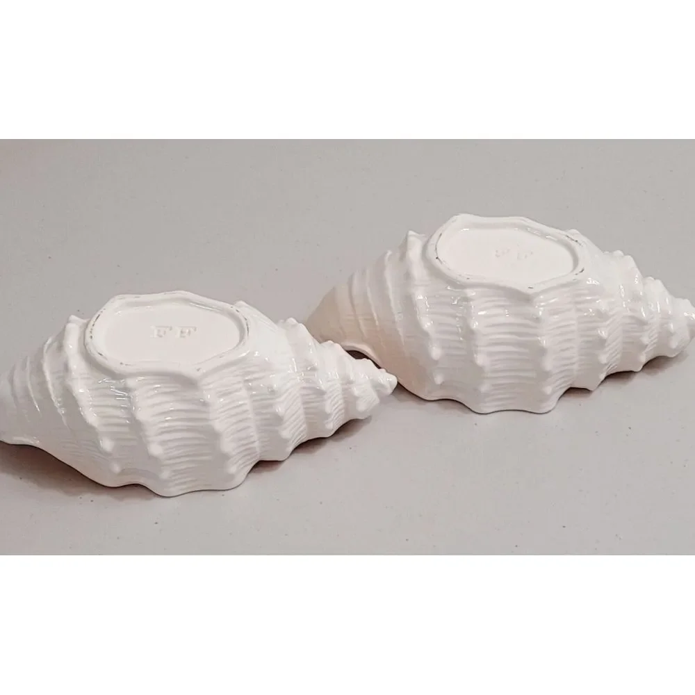 Vintage 1970s Fitz &‎ Floyd Shell Shaped Bowl Cream Outside Pink In. 8